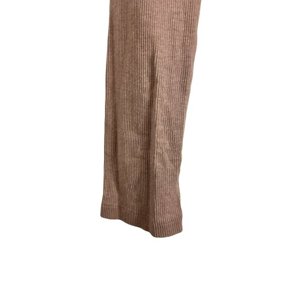 2/$30 Zara Tan Caramel Square Neckline Ribbed Crop Top Long Sleeves Size Large - Picture 7 of 14